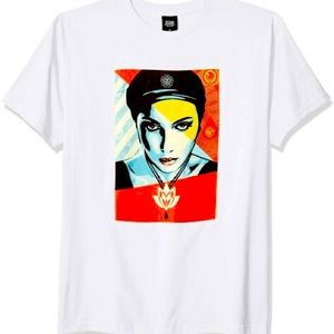 Obey Oil Lotus Women, small white t-shirt new with tags